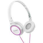 Headphone Dobrável Pioneer Branco/Rosa - SE-MJ512-PW