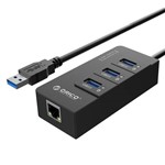 Hub USB 3.0 - 3 Portas USB 3.0 + Entrada Gigabit Ethernet - ORICO - HR01-U3