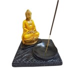 Incensário Buda Hindu Amarelo Porta Incenso Decoração Zen
