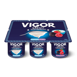 Iogurte Vigor Grego Ultracremoso Tradicional e Frutas Vermelhas 540g (6x90g)