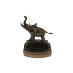 Isqueiro Decorativo Elefante Metal Cinzeiro Bronze 14x11x9cm