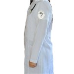 Jaleco Branco de Tecido Oxford Feminino de Manga Longa com Logotipo Medicina Uninove Bordado