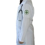 Jaleco Branco - Tecido Oxford - Feminino de Manga Longa - Logotipo Biomedicina