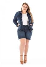 Jaqueta Jeans Feminina Tradicional com Bolso Plus Size
