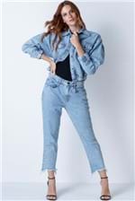 Jaqueta Myft Ampla Glitter Jeans - Azul