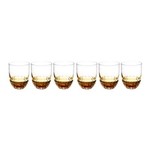 Jogo 6 Copos Craquelados de Vidro para Whisky de 355ml Âmbar
