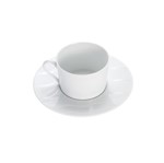 Jogo 6 Xícara de Chá com Píres de Porcelana Vague