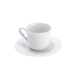 Jogo 6 Xícaras de Chá com Píres de Porcelana 200ml Vendange