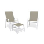 Jogo 2 Cadeiras, S/ Mesa Alumínio Branco Tela Colonial