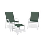 Jogo 2 Cadeiras, S/ Mesa Alumínio Branco Tela Verde