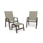 Jogo 2 Cadeiras, S/ Mesa Alumínio Marrom Tela Colonial