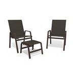 Jogo 2 Cadeiras, S/ Mesa Alumínio Marrom Tela Marrom