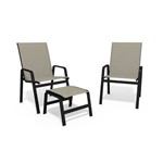 Jogo 2 Cadeiras, S/ Mesa Alumínio Preto Tela Colonial