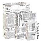 Jogo Caixa Livros New York Time Madeira 3 Peças