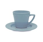 Jogo de 6 Xícaras de Chá com Pires Mendi Capri Azul
