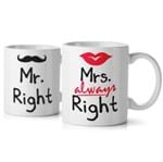 Jogo de Canecas Casados Mr. And Mrs. Right