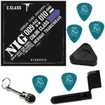 Jogo de Cordas Nig Color Class Azul 09 042 P/ Guitarra N1633 + Kit IZ1