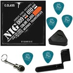 Jogo de Cordas Nig Color Class Laranja 09 042 P/ Guitarra N1632 + Kit IZ1