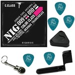 Jogo de Cordas Nig Color Class Rosa 09 042 P/ Guitarra N1635 + Kit IZ1
