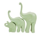 Jogo de Elefantes Familia Decorativos 3 Pecas Creme