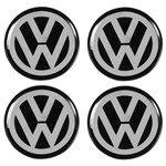 Jogo de Emblemas Resinados 48mm Volkswagen VW para Calotas Rodas- Botom 4 Peças