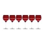 Jogo de Taças para Vinho em Vidro Lyor Elegance 370ml 6 Peças Vermelho