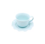 Jogo de Xícaras para Chá 12 Peças de Porcelana Azul 8206 Lyor