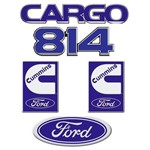 Jogo Emblemas Caminhão Ford Cargo 814 Oval Cummins