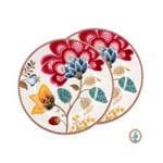 Jogo 2 Pratos de Pão Branco em Porcelana Floral Fantasy 17cm - Pip Studio