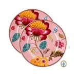 Jogo 2 Pratos de Pão Rosa em Porcelana Floral Fantasy 17cm - Pip Studio