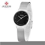 Julius JA 426L Relógio Ultrafino com Pulseira Feminina de Quartzo