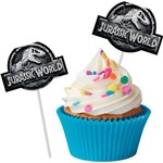 Jurassic World New Bandeirinha para Docinho C/8 - Festcolor