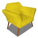 Poltrona Cadeira Anitta Sala Quarto Recepção Escritório Consultório Suede Amarelo - AM DECOR