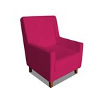 Poltrona Cadeira Mari Sala Quarto Recepção Escritório Consultório Suede Rosa Pink - AM DECOR