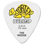 Kit 12 Palhetas Dunlop Tortex Wedge 0.73mm Amarela para Guitarra Baixo Violão