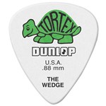 Kit 12 Palhetas Dunlop Tortex Wedge 0.88mm Branca Verde para Guitarra Baixo Violão