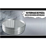 Kit 10 Forma de Pizza 35cm com Borda Reforçada Profissional