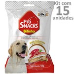 Kit 15un Petiscos Pró Snacks Linha Premium Sabor Carne Cães