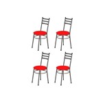 Kit 4 Cadeiras Baixas 0.135 Redonda Craqueado/vermelho - Marcheli