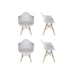 Kit 4 Cadeiras Eiffel Melbourne Branca com Pés Palito em Madeira - Mp Decor
