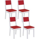 Kit 4 Cadeiras Iara 4228A Courino Vermelho - Madesa