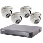 Kit 4 Câmeras de Segurança Hd 720p Hikvision Dome com Dvr 4 Canais Hikvision