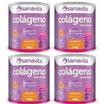 Kit 4 Colágeno Skin - Sanavita - Tangerina - 300g Cada