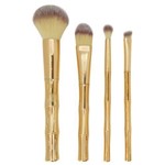 Kit 4 Pincéis para Maquiagem Bambu Dourado Miss Frandy