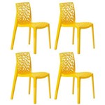 KIT - 4 X Cadeiras Gruvyer - Polipropileno - Amarelo