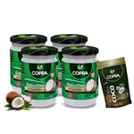 Kit 4x Óleo de Coco Extra Virgem 500ml + Açúcar de Coco 100g - Copra