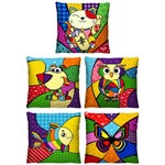 Kit 5 Capas de Almofada Pop Art Decorativa Coloridas III