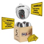 Kit 5 Câmeras Dome Falsa com Led Bivolt Security Parts