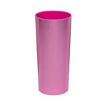 KIT 25 Copos Long Drink Metalizado Rosa com Interior Pink