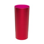 KIT 50 Copos Long Drink Metalizado Vermelho com Pink